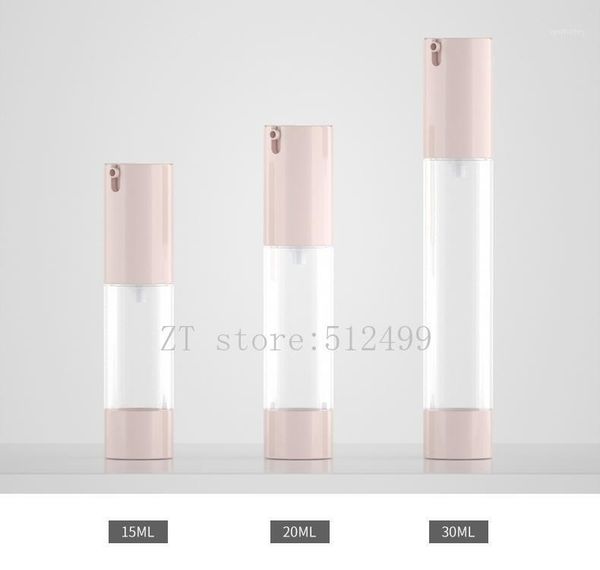 storage bottles & jars 15ml30ml empty round clear pink cosmetic, diy travel foundation vacuum container, plastic professional lotion bottle1